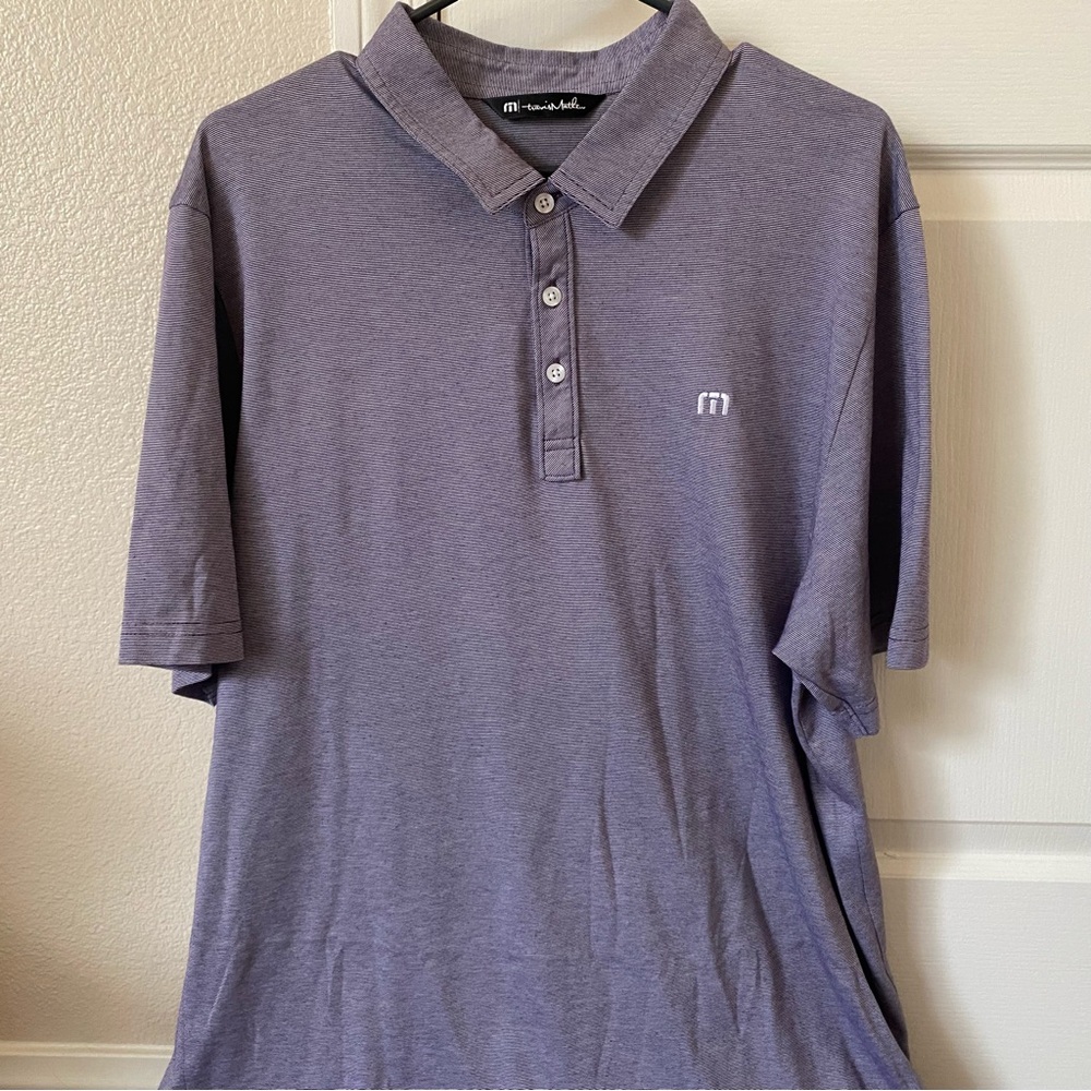 Travis Mathew Polo Men’s 2XL Purple Short Sleeve Casual Active Golf